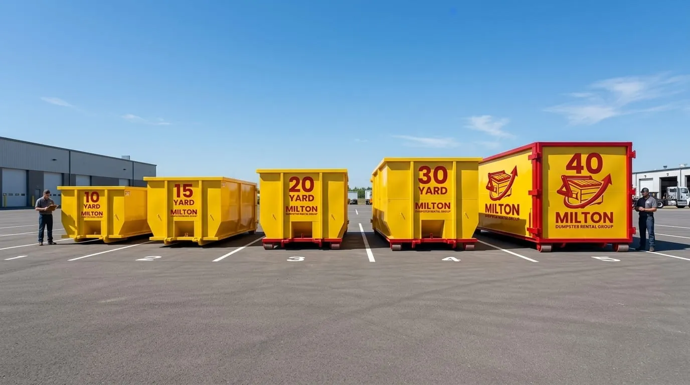 10, 15, 20 and 30 yard roll-off dumpsters available for rent in Milton, FL